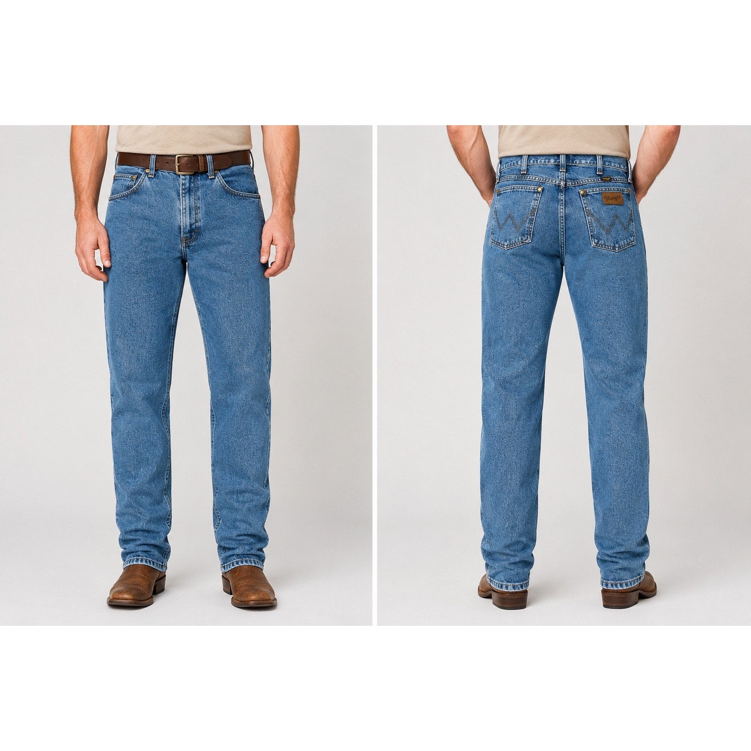 Wrangler Premium Performance Cowboy Cut Regular Fit Jean in Blue — Size 35x32 // Preowned