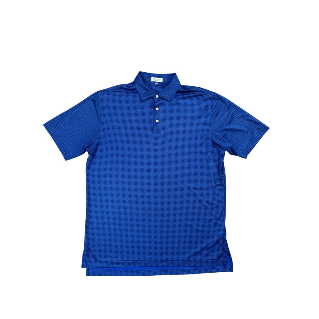 Peter Millar Summer Comfort Wade Stretch Jersey Performance Golf Polo in Blue Lapis — Size XL // Preowned