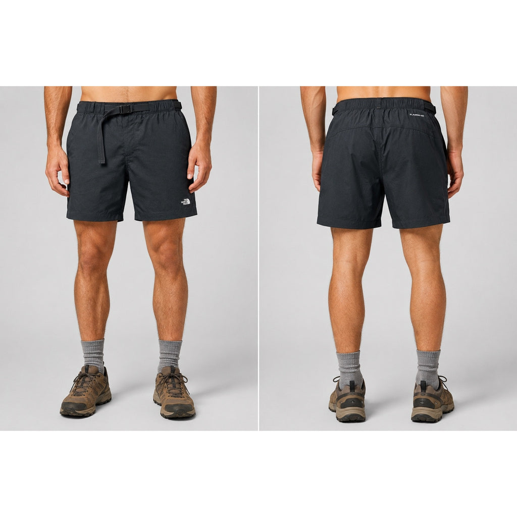 The North Face Class V Pathfinder Relaxed Fit Belted Shorts in Black — Size Large