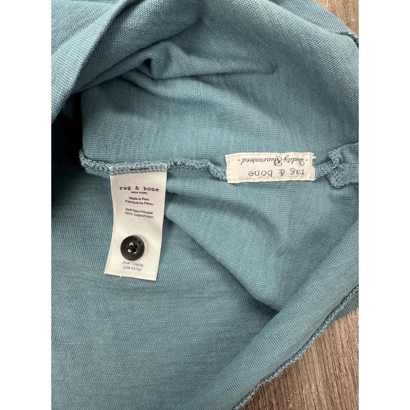 Rag & Bone Classic Slub Made in Peru Polo in Blue — Size 2XL // Preowned