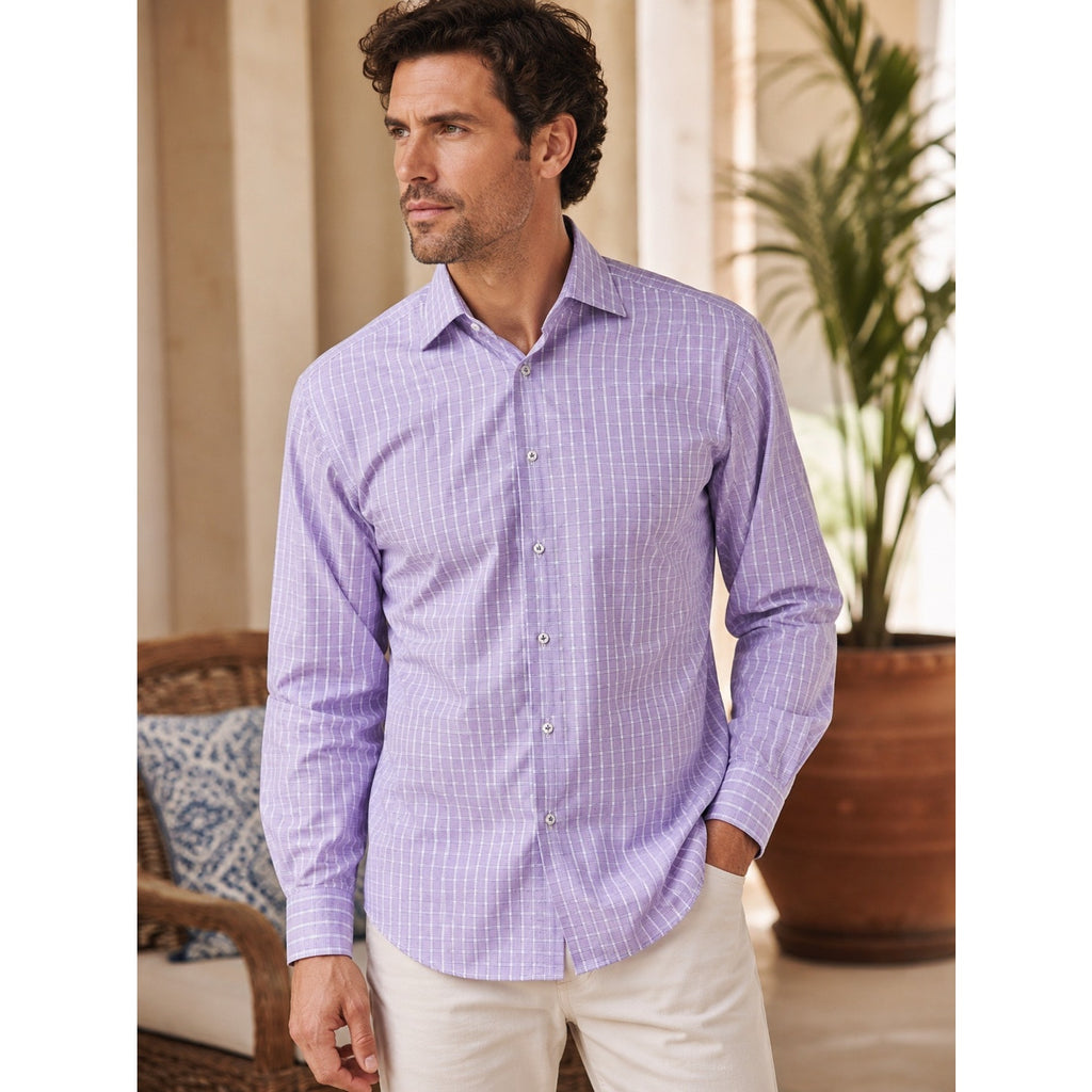 Robert Talbott Estate Trim Fit Plaid Long Sleeve Button Down - 15.5