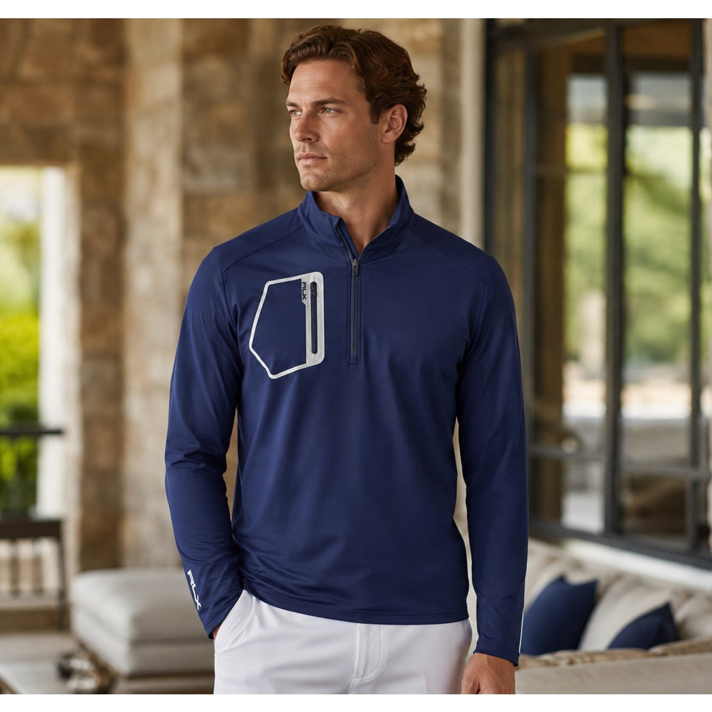 RLX Ralph Lauren Luxury Performance Quarter Zip Golf Fleece Lined Pullover - Medium