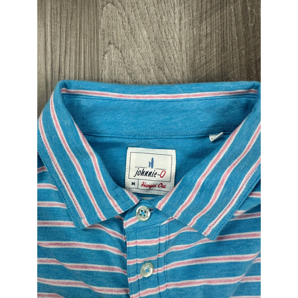 Johnnie-O Matthis Original 4 Button Striped Polo in Maya — Size Medium
