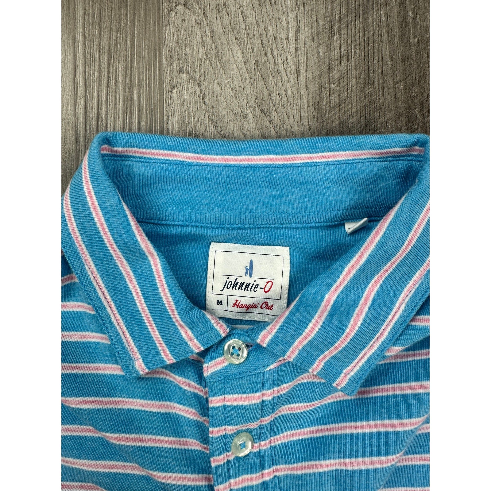 Johnnie-O Matthis Original 4 Button Striped Polo in Maya — Size Medium