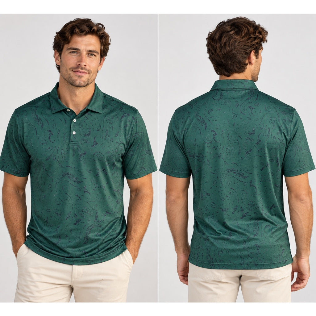 Peter Millar Balsam Gator Baitik Summer Comfort Performance Jersey Polo — Size 2XL // Preowned