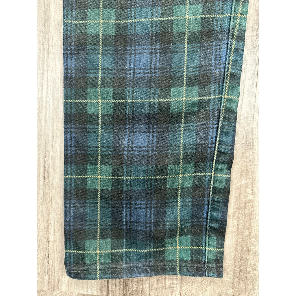 Polo Ralph Lauren Plaid Sullivan Slim Jean in Navy Green Yellow — Size 31x32 // Preowned