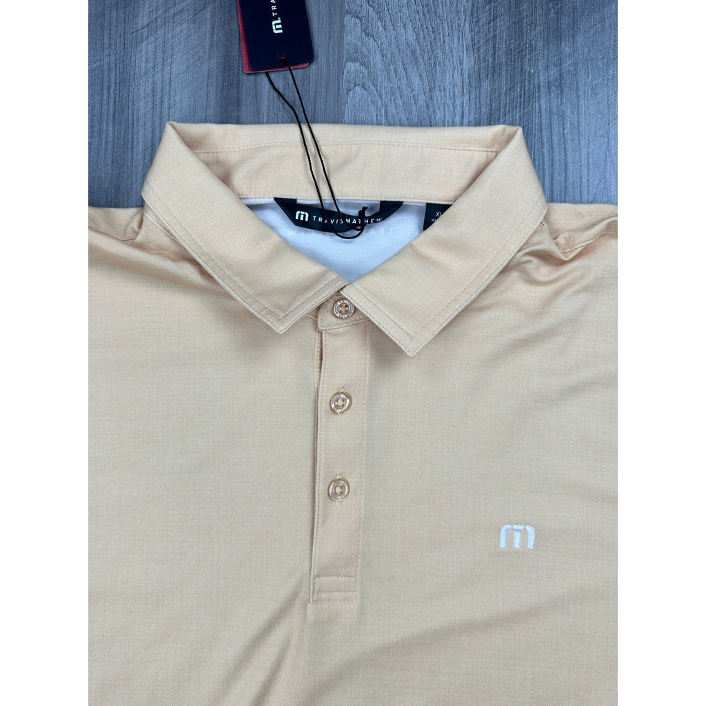 Travis Mathew Featherweight Vista Performance Jersey Golf Polo in Rattan — Size XL