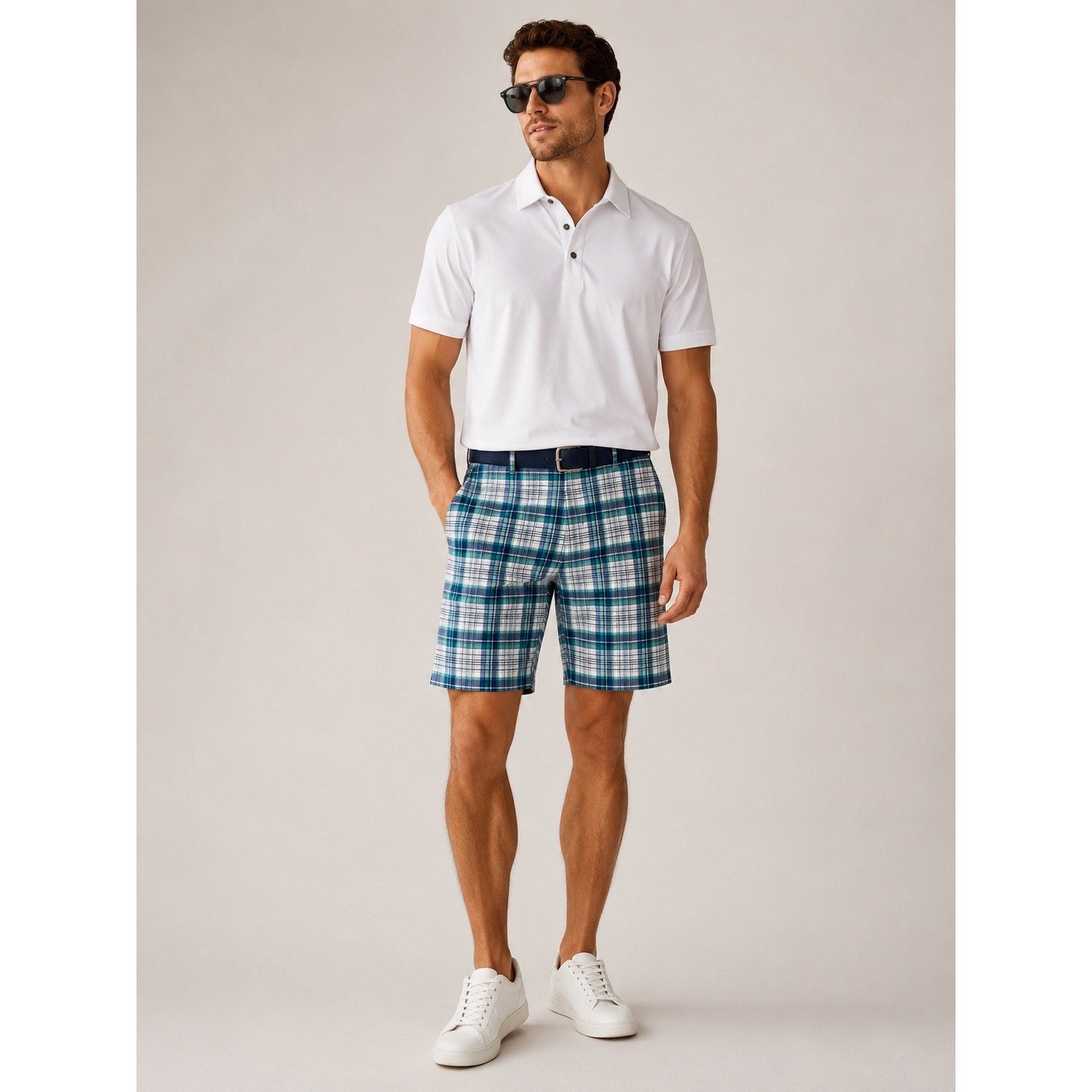 Tommy Bahama Chip Shot Clubhouse Plaid Stretch Golf Shorts — Size 40