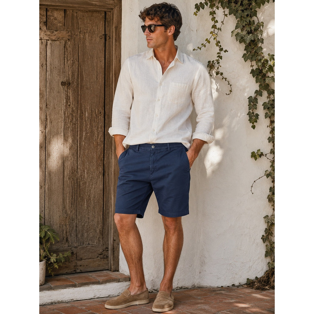 AG Adriano Goldschmied Griffin Relaxed Chino Shorts in Navy — Size 34R // Preowned