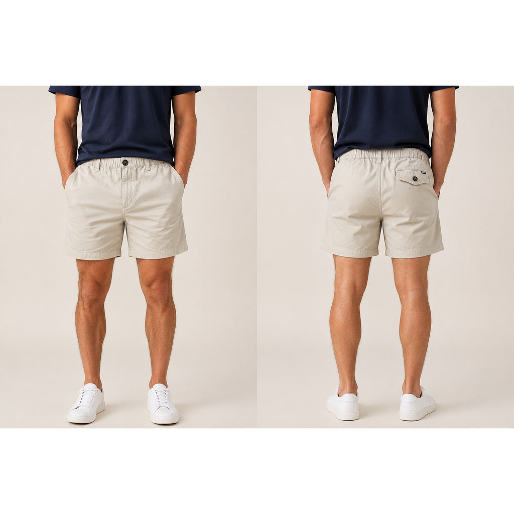 Chubbies Originals 5.5-Inch Elastic Waist Chino Shorts in Khaki — Size Large // Preowned