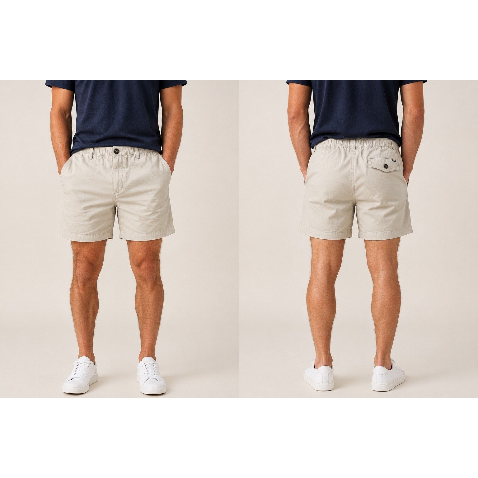 Chubbies Originals 5.5-Inch Elastic Waist Chino Shorts in Khaki — Size Large // Preowned