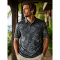 Tommy Bahama Hawaiian Floral Tropical Coal Polo - Medium