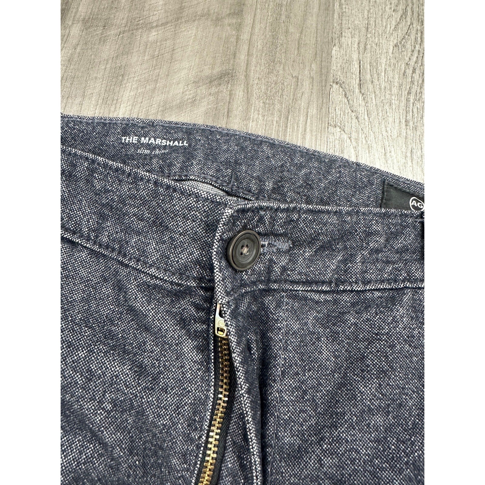 AG Adriano Goldschmied The Marshall Slim Chino Moleskin Pants in Heather Black — Size 38R // Preowned