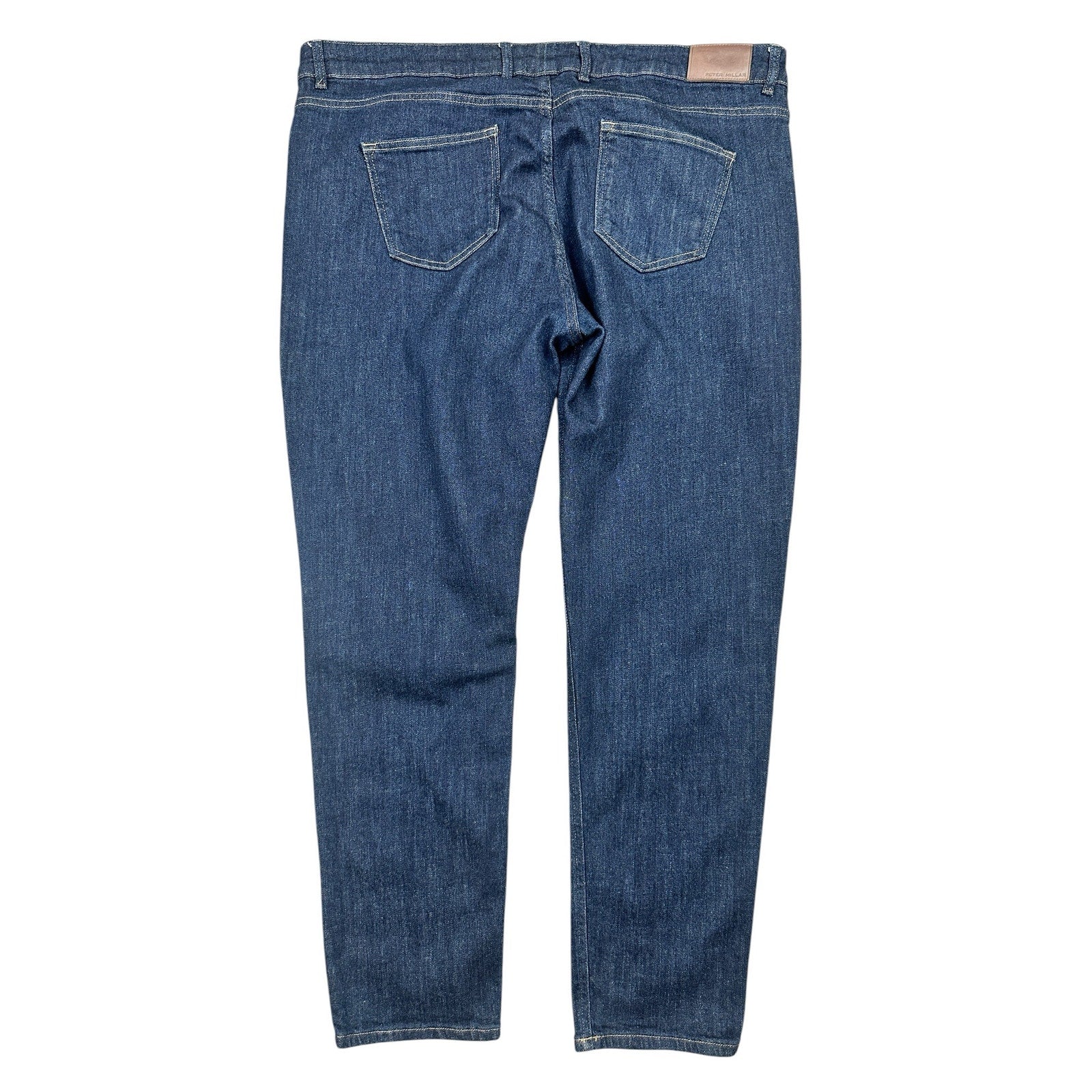 Peter Millar Crown Crafted Tailored Fit 2 Way Stretch 5 Pocket Jeans in Dark Indigo Blue — Size 44x32 // Preowned