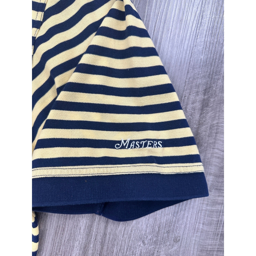 Masters Collection 60's Two Ply Mercerized Striped Classic Pique Polo — Size Large // Preowned