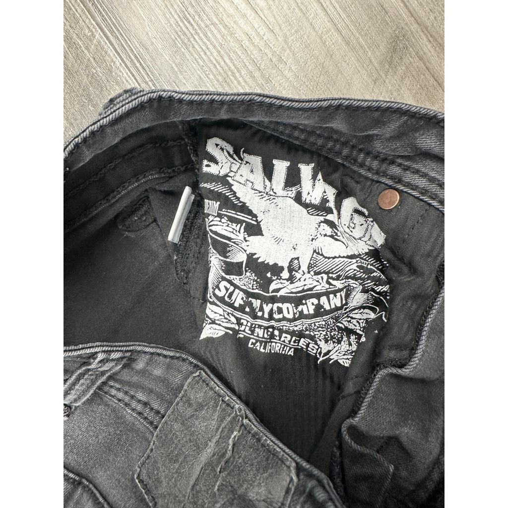 Salvage Supply Company Regular Fit Mayhem Straight Jeans in Black — Size 30x32 // Preowned