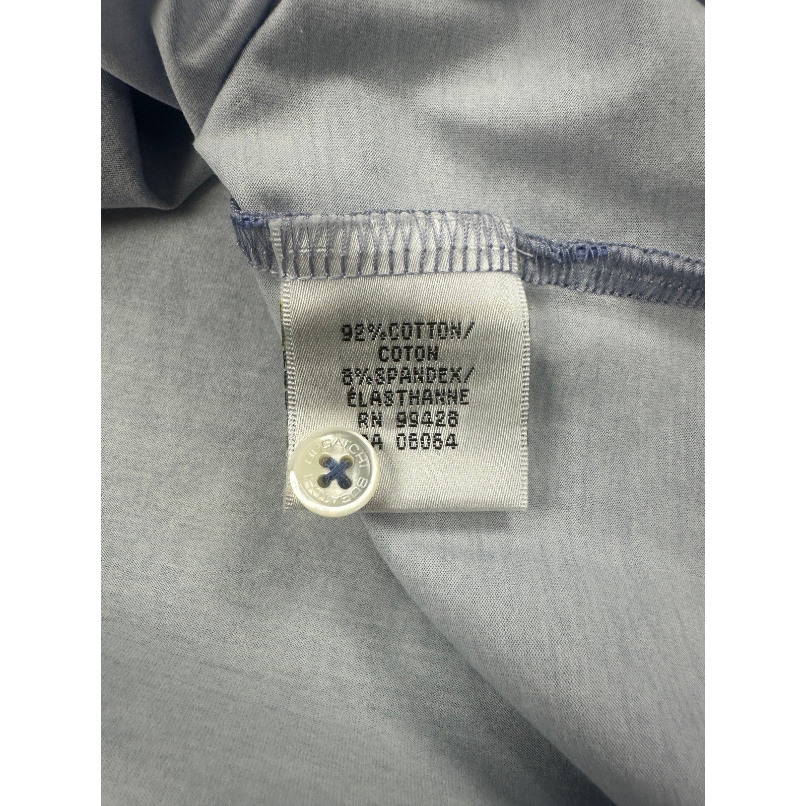 Bugatchi OoohCotton Tech 8-Way Stretch Polo in Classic Blue — Size Large // Preowned