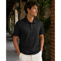 Rag & Bone Slub Pique Cotton Polo in Black — Size Medium // Preowned