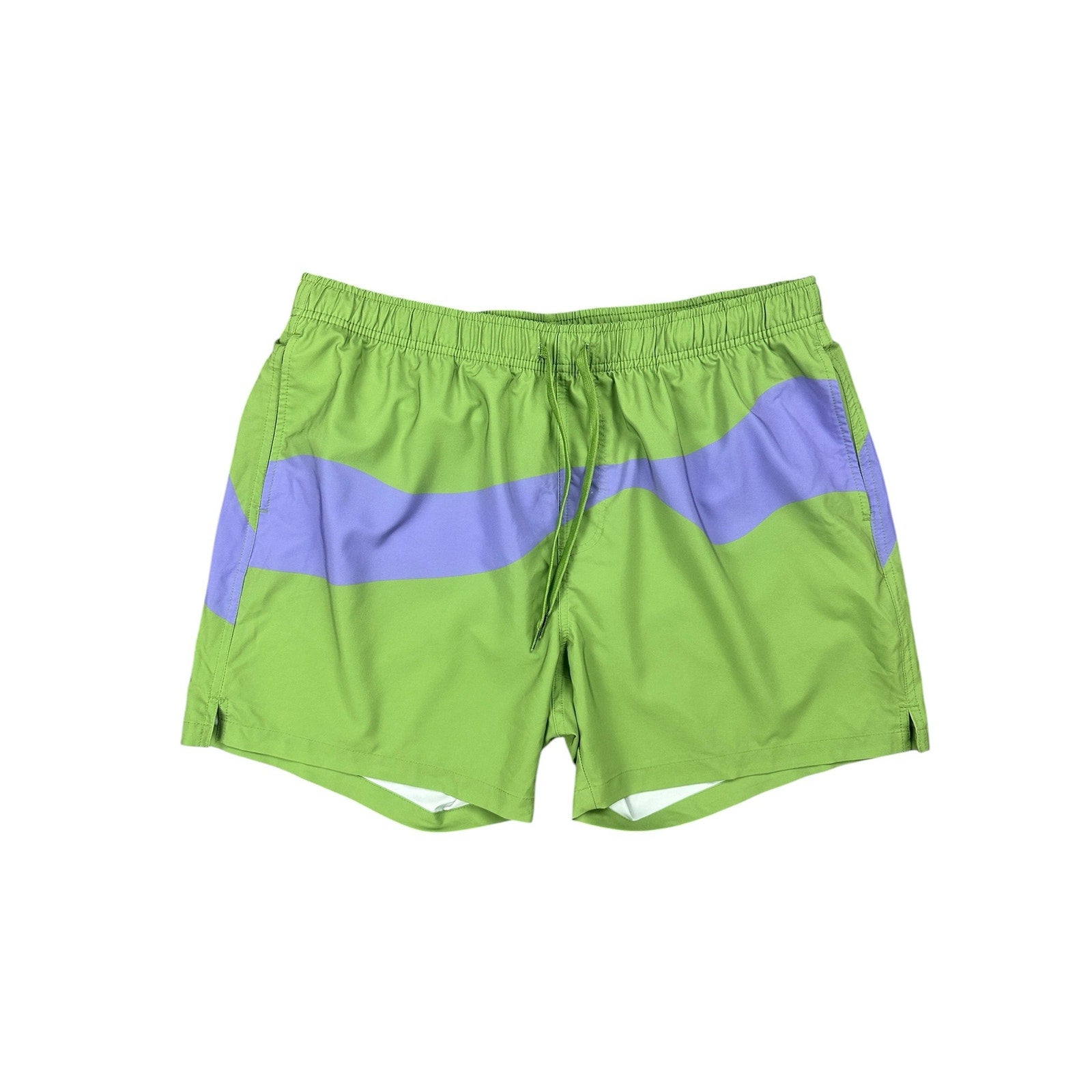 Bear Bottom Current 5.5" Stretch Swim Trunk in Green and Purple — Size 2XL // Preowned