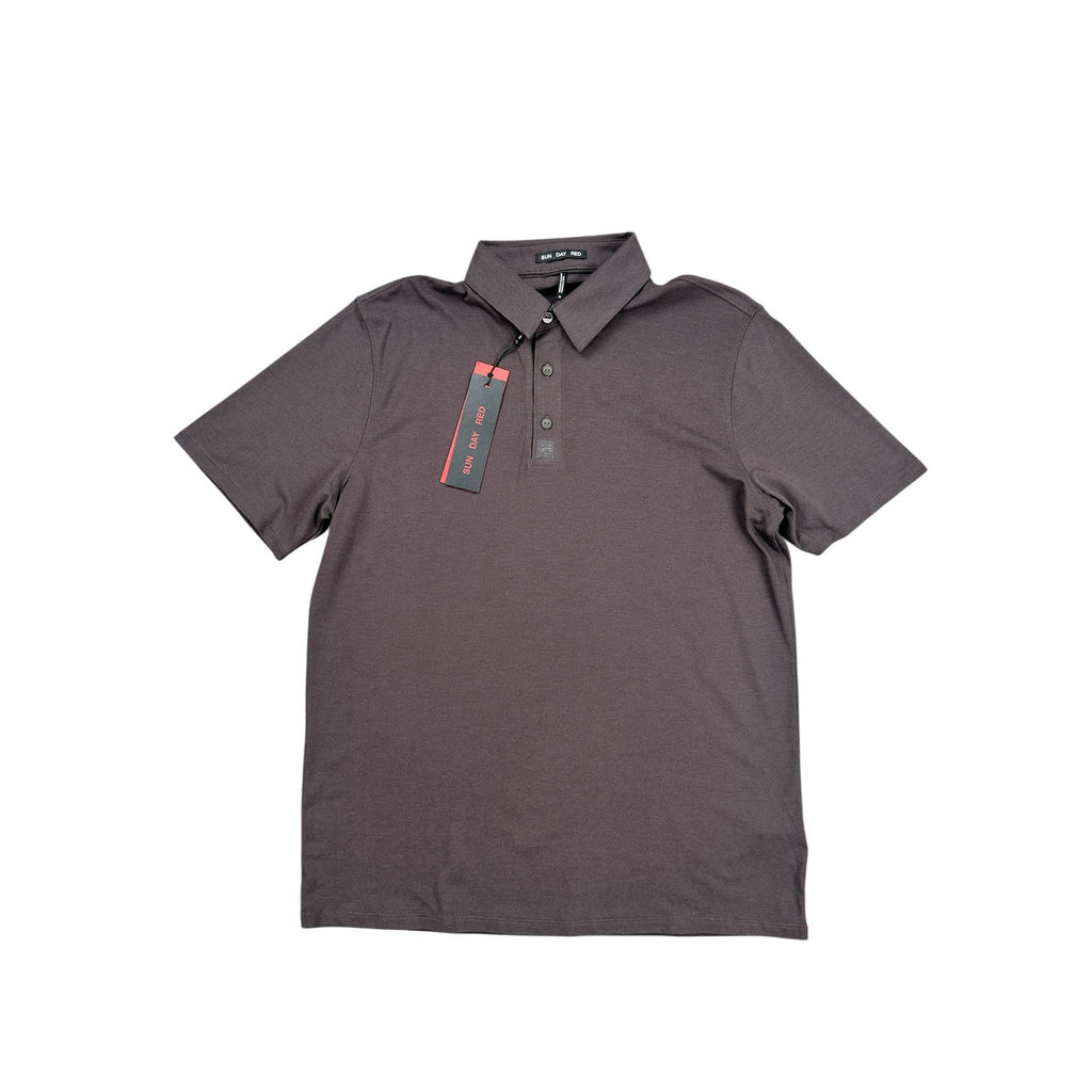 Sun Day Red Cypress Classic Crown Mesh Knit Polo in Brown — Size Medium