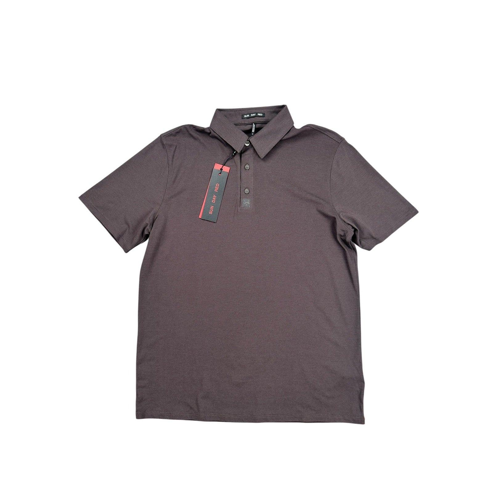 Sun Day Red Cypress Classic Crown Mesh Knit Polo in Brown — Size Medium