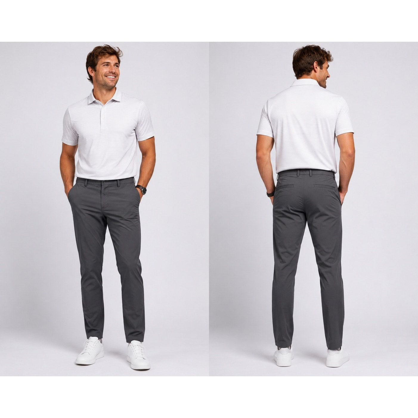 Birddogs Lined Stretch Performance Khakis in Charcoal Grey — Size 34x30 // Preowned