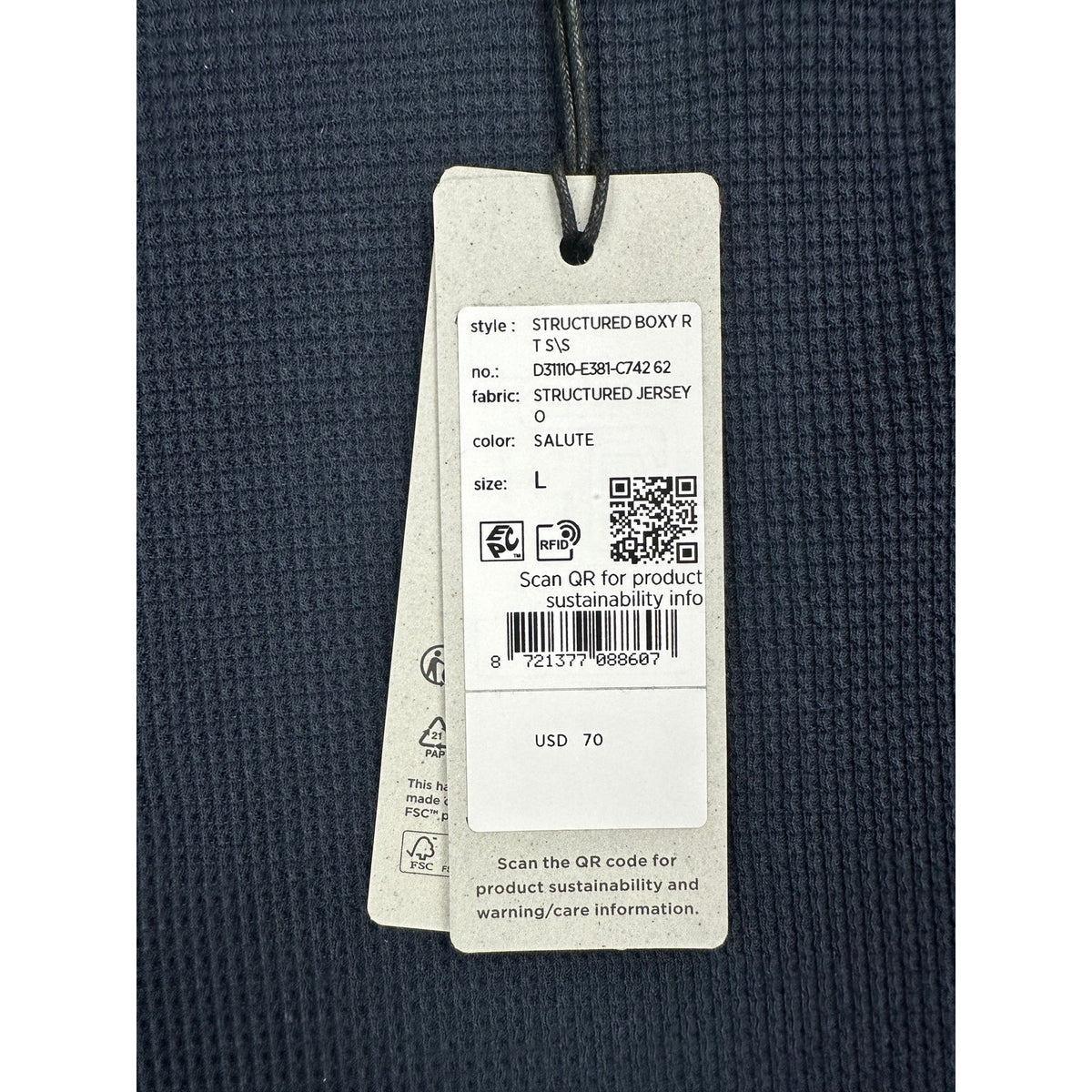 G-Star Structured Boxy Waffle Jersey Knit Tee — Size Large