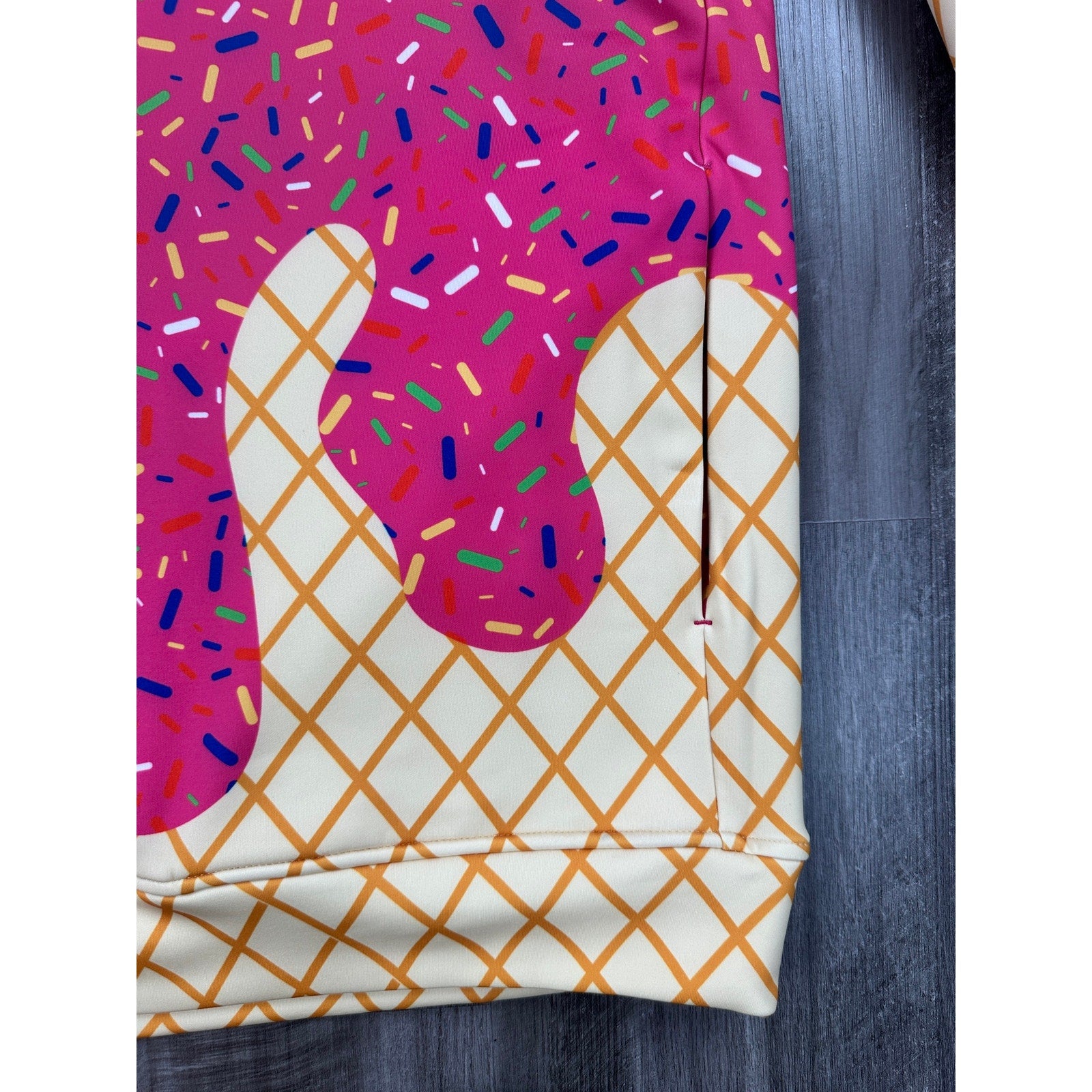 Baseball Lifestyle 101 Ice Cream Pullover Hoodie in Strawberry Pink — Size XL