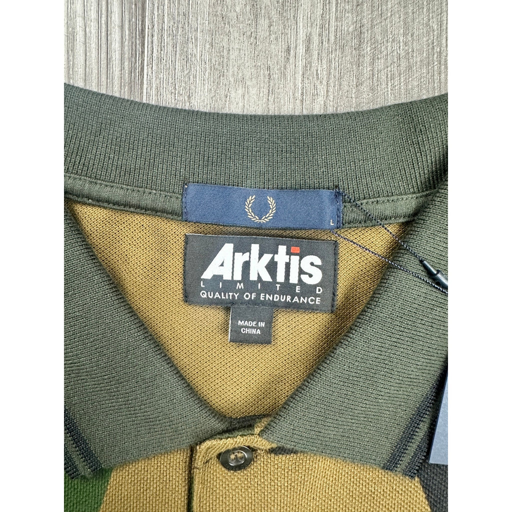 Fred Perry x Arktis Limited Edition Arktis Pique Polo Shirt in Woodland Camo — Size Large