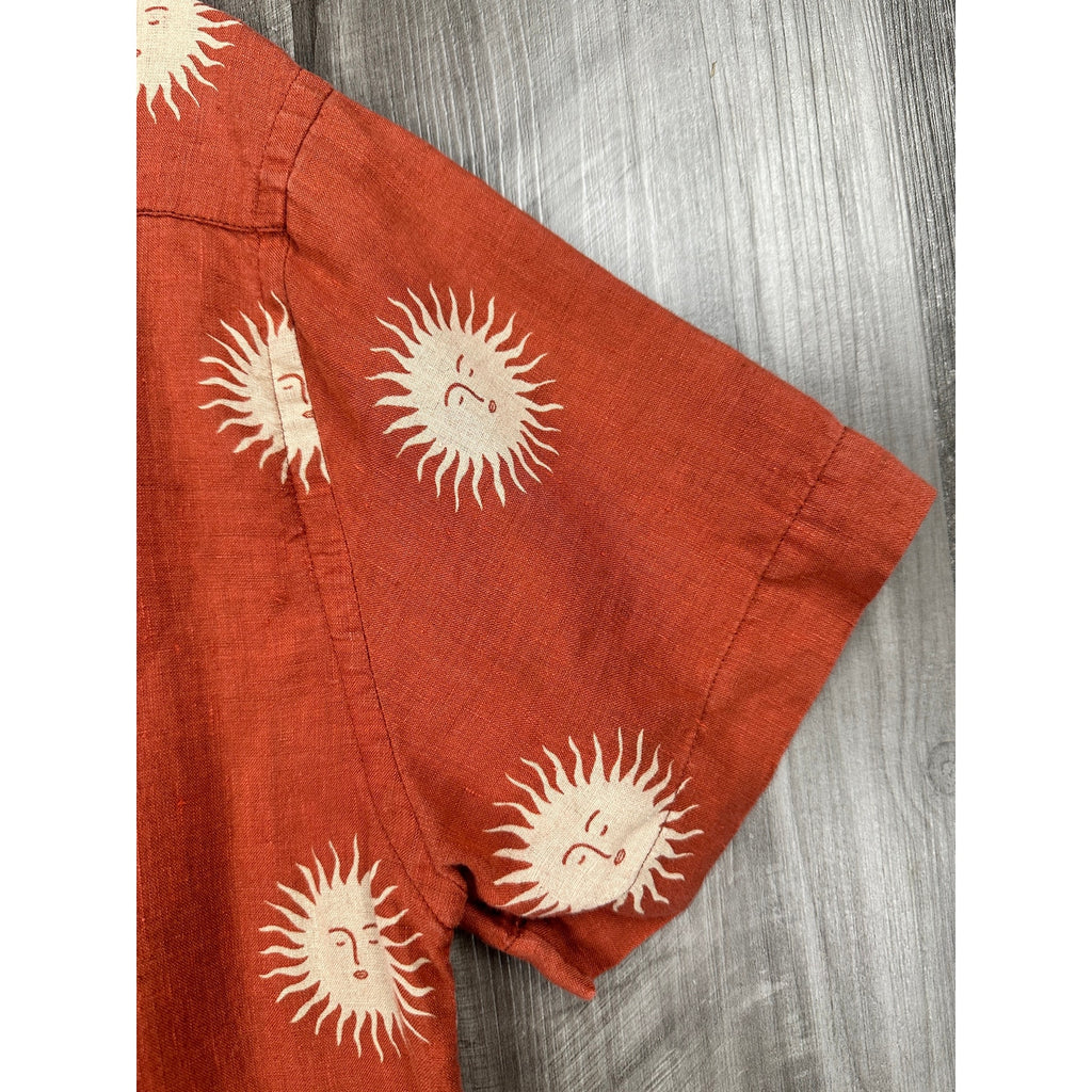 OLOW x Isabelle Vandeplassche Linen Sun Short Sleeve Button Down Shirt — Size Medium // Preowned