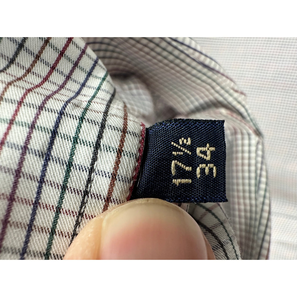 Gitman Bros. Made in USA Checkered Long Sleeve Button Down Shirt — Size 17.5/34 (XL) // Preowned