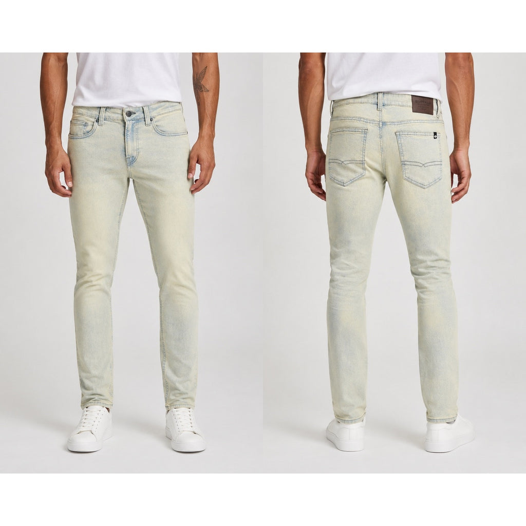 Buffalo David Bitton Ash Slim Stretch Jeans in Dirty and Blasted — Size 32x30