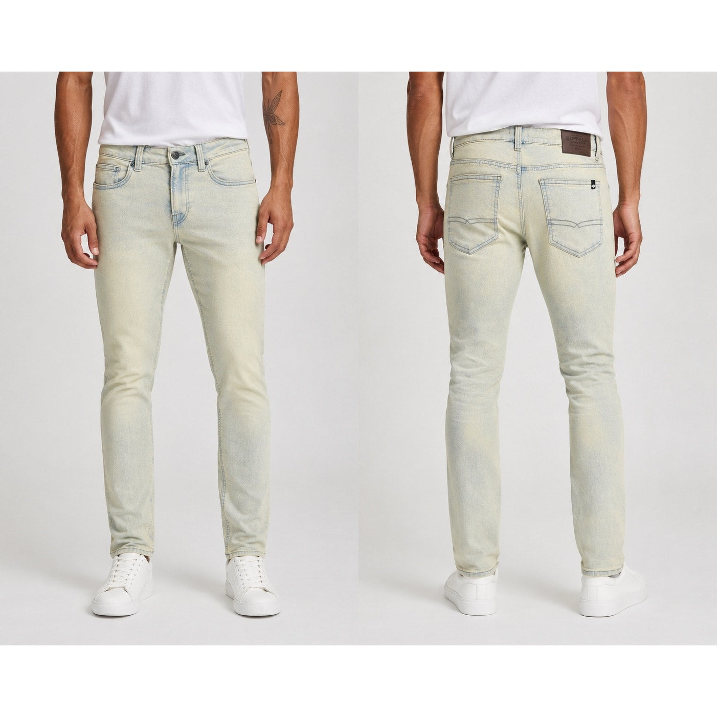 Buffalo David Bitton Ash Slim Stretch Jeans in Dirty and Blasted — Size 32x30