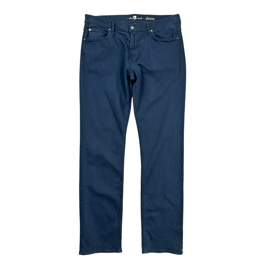 7 For All Mankind Slimmy Stretch Jean in Navy Blue — Size 36 // Preowned