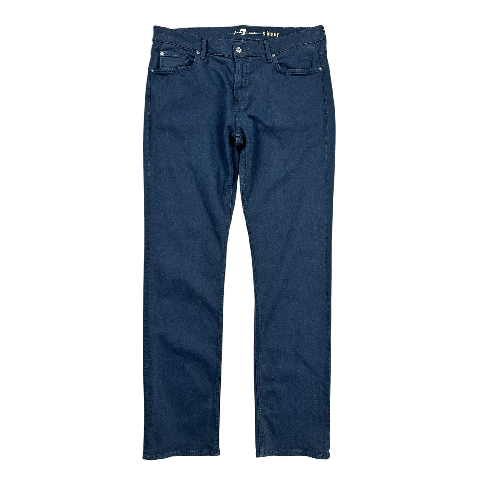 7 For All Mankind Slimmy Stretch Jean in Navy Blue — Size 36 // Preowned