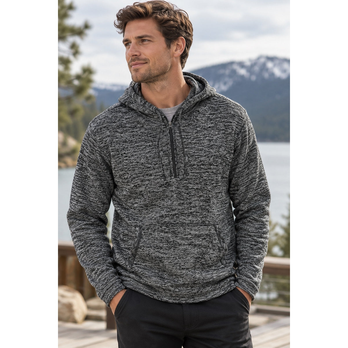 Carbon2Cobalt Aloft Boucle Knit Hoodie — Size 2XL // Preowned