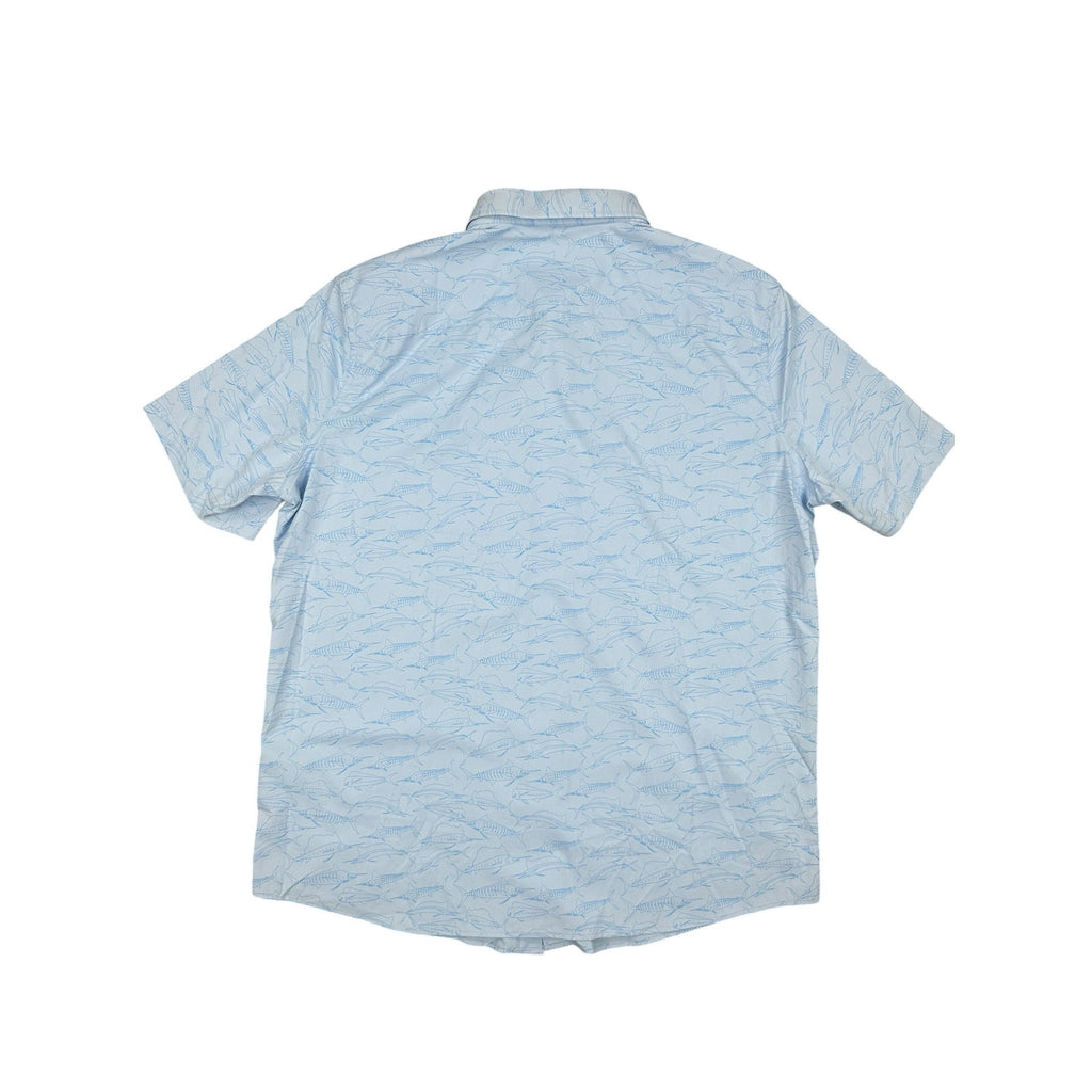 Southern Tide Game Fish Intercoastal Short Sleeve Sport Button Down - Medium