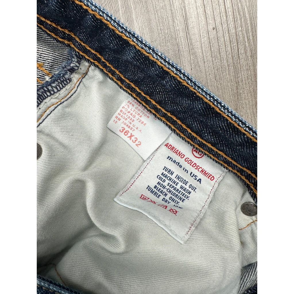 Adriano Goldschmied The Protégé Made in USA Brahms Straight Leg Jeans in Kelly Blue — Size 36x32 // Preowned