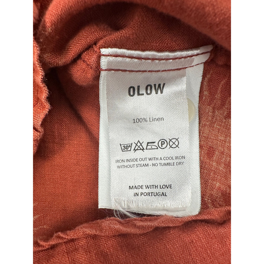 OLOW x Isabelle Vandeplassche Linen Sun Short Sleeve Button Down Shirt — Size Medium // Preowned