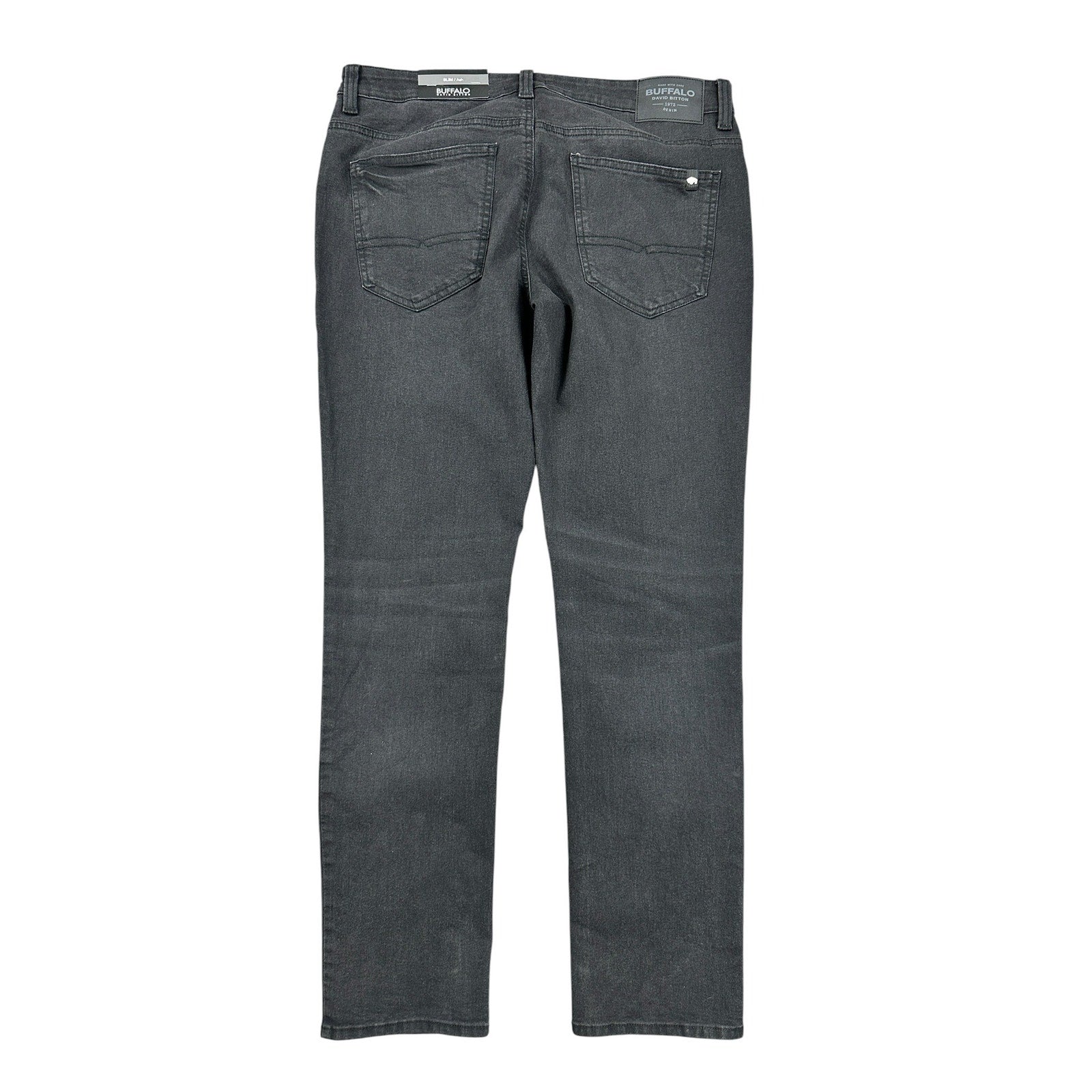 Buffalo David Bitton Ash Slim Stretch Jean in Black Sanded — Size 36x32