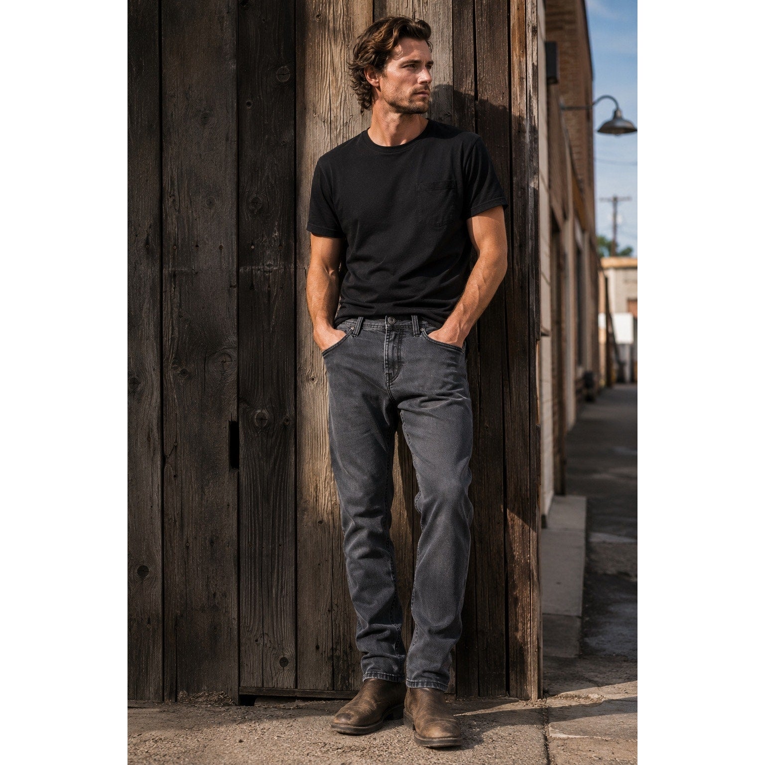 Salvage Supply Company Regular Fit Mayhem Straight Jeans in Black — Size 30x32 // Preowned