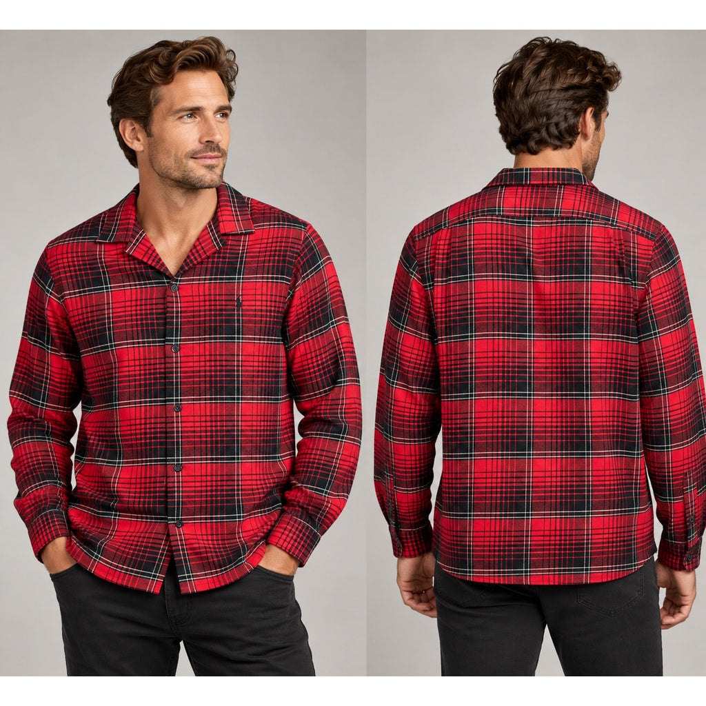 Polo Ralph Lauren Brushed Classic Fit Performance Plaid Long Sleeve Button Down Camp Shirt — Size Small