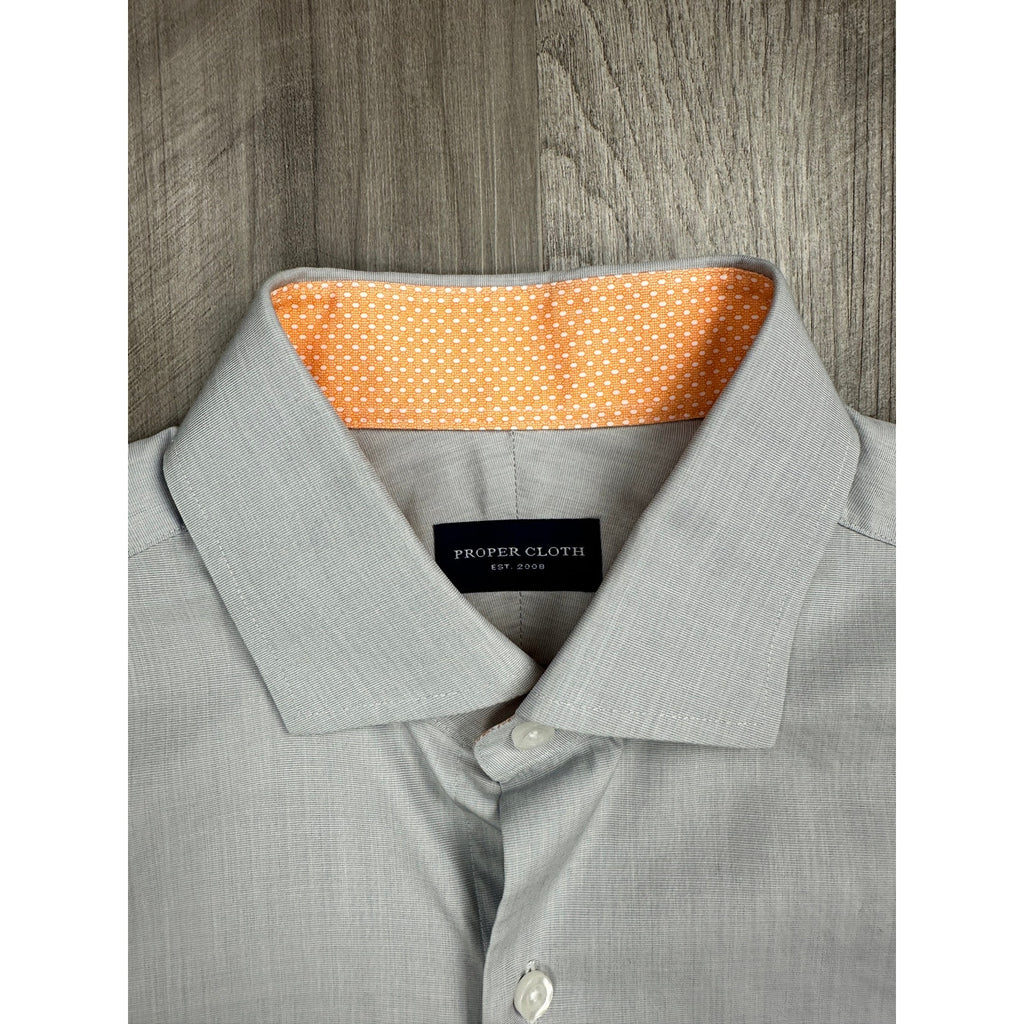 Proper Cloth Poplin Broadcloth Long Sleeve Button Down Shirt — Size 16 (Large) // Preowned