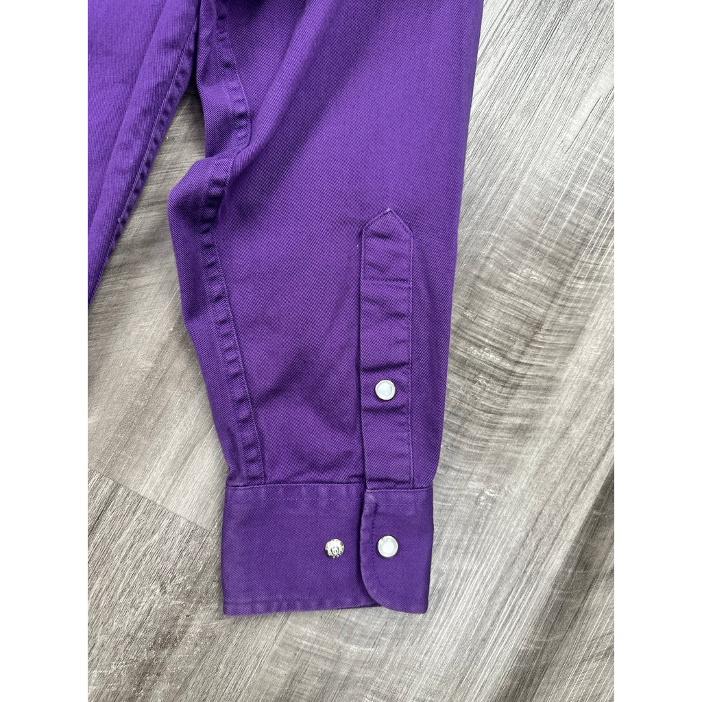 Cody James Twill Heavyweight Western Long Sleeve Pearl Snap in Purple — Size Medium // Preowned