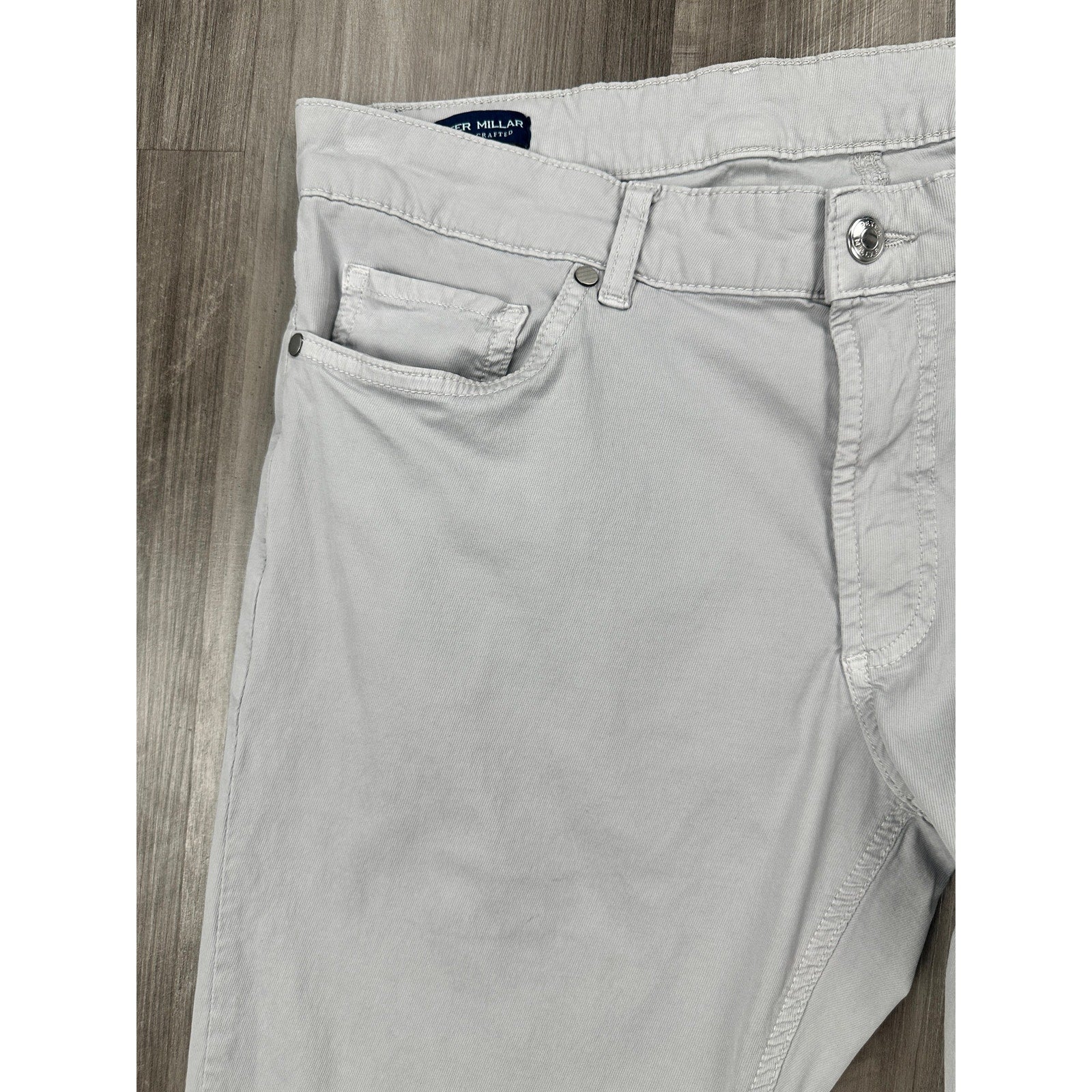 Peter Millar Wayfare 5 Pocket Trouser Pants in Light Stone Grey — Size 34x32 // Preowned
