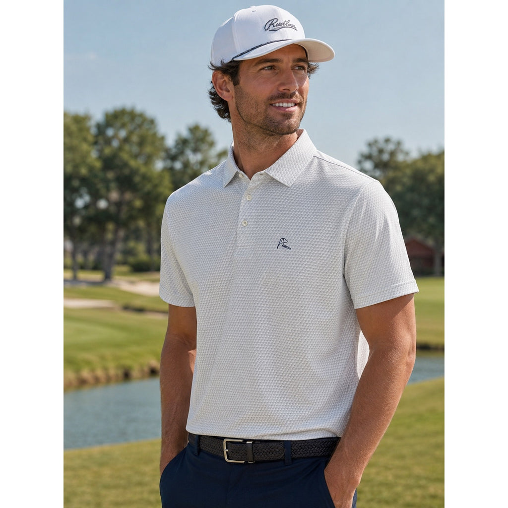 Rhoback The Be The Ball Performance Golf Polo in White Gray — Size 2XL // Preowned