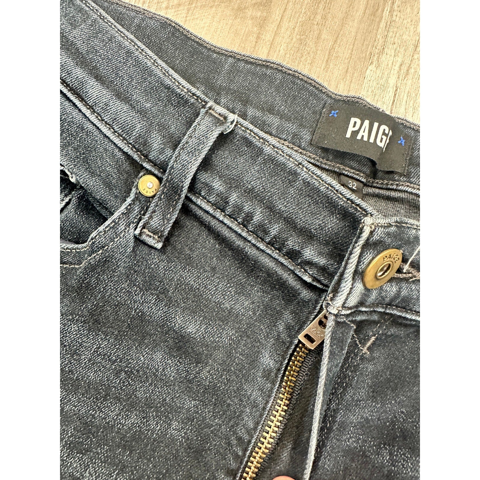 Paige Lennox Slim Straight Jean in Chrisman — Size 32