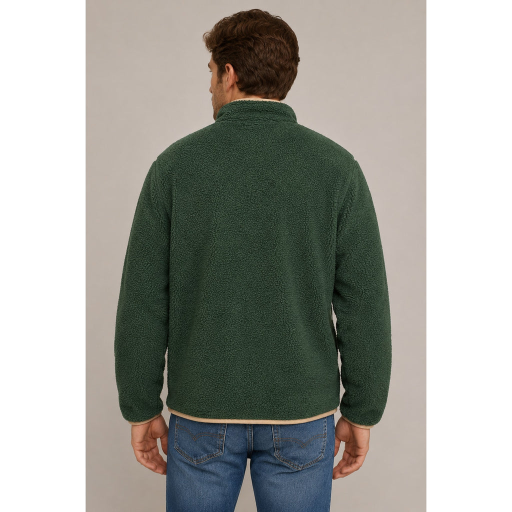 Scotch & Soda Pine Green Sherpa Full Zip Jacket - Medium