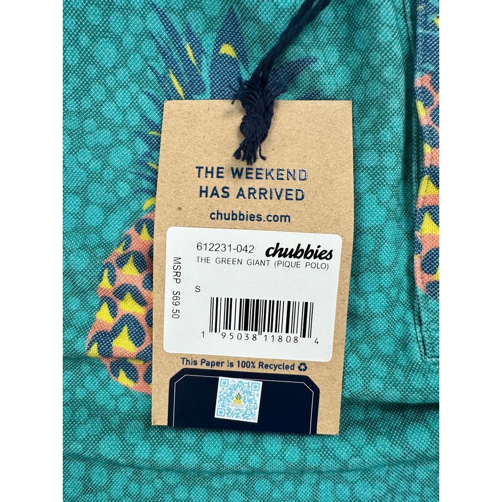 Chubbies The Green Giant Pineapple Pique Polo — Size Small