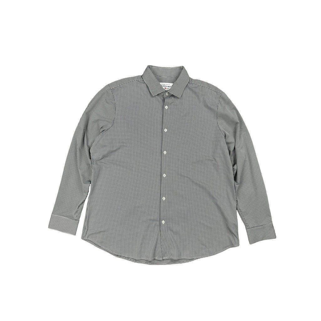 Mizzen+Main Spinnaker Collection Standard Fit Long Sleeve Button Dress Shirt in White and Black — Size XL // Preowned